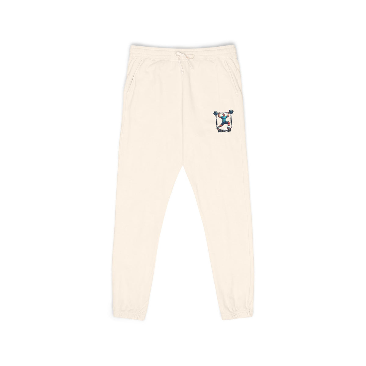 UNSTOPPABLE Embroidered Pocket Cat Sweatpants — Cozy Garment-Dyed Fleece Joggers