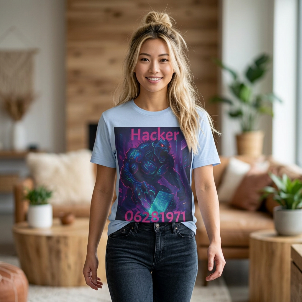 HACKER— '06/28/1971' Graphic tee. Dark Creature Illustration