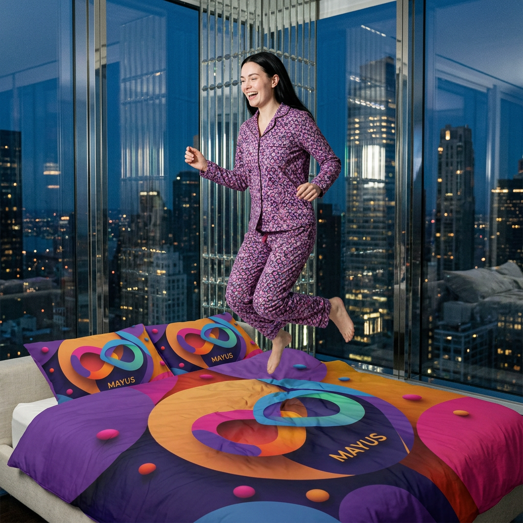 MAYUS Infinity Graphic Duvet Cover Set — Colorful Modern Cotton Bed Set