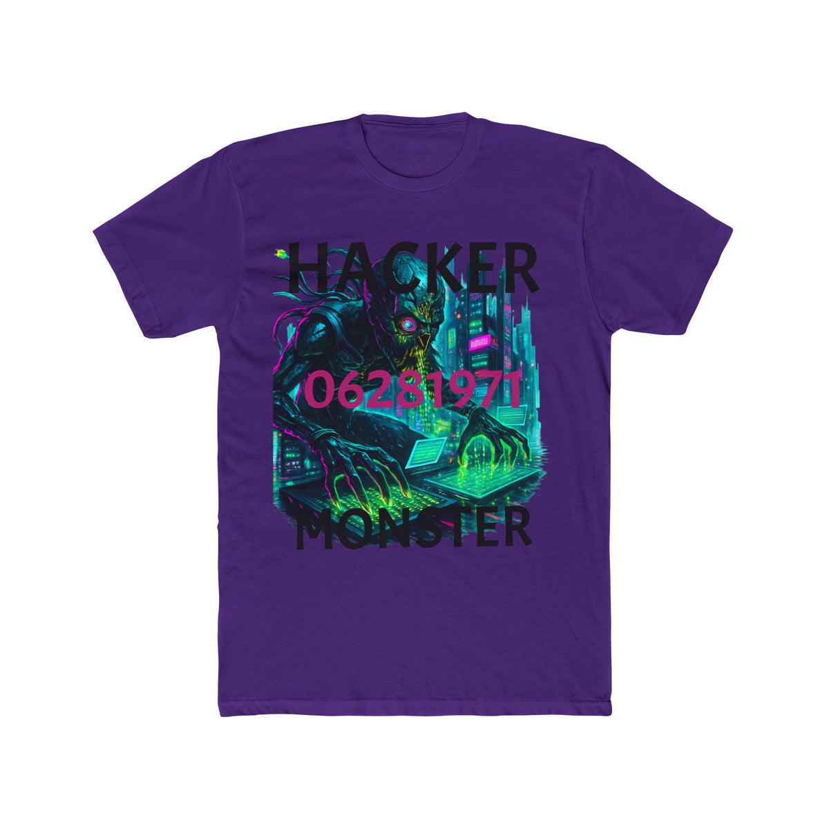 HACKER Monster Tee — Cyberpunk Cthulhu Graphic T-Shirt (06/28/1971)