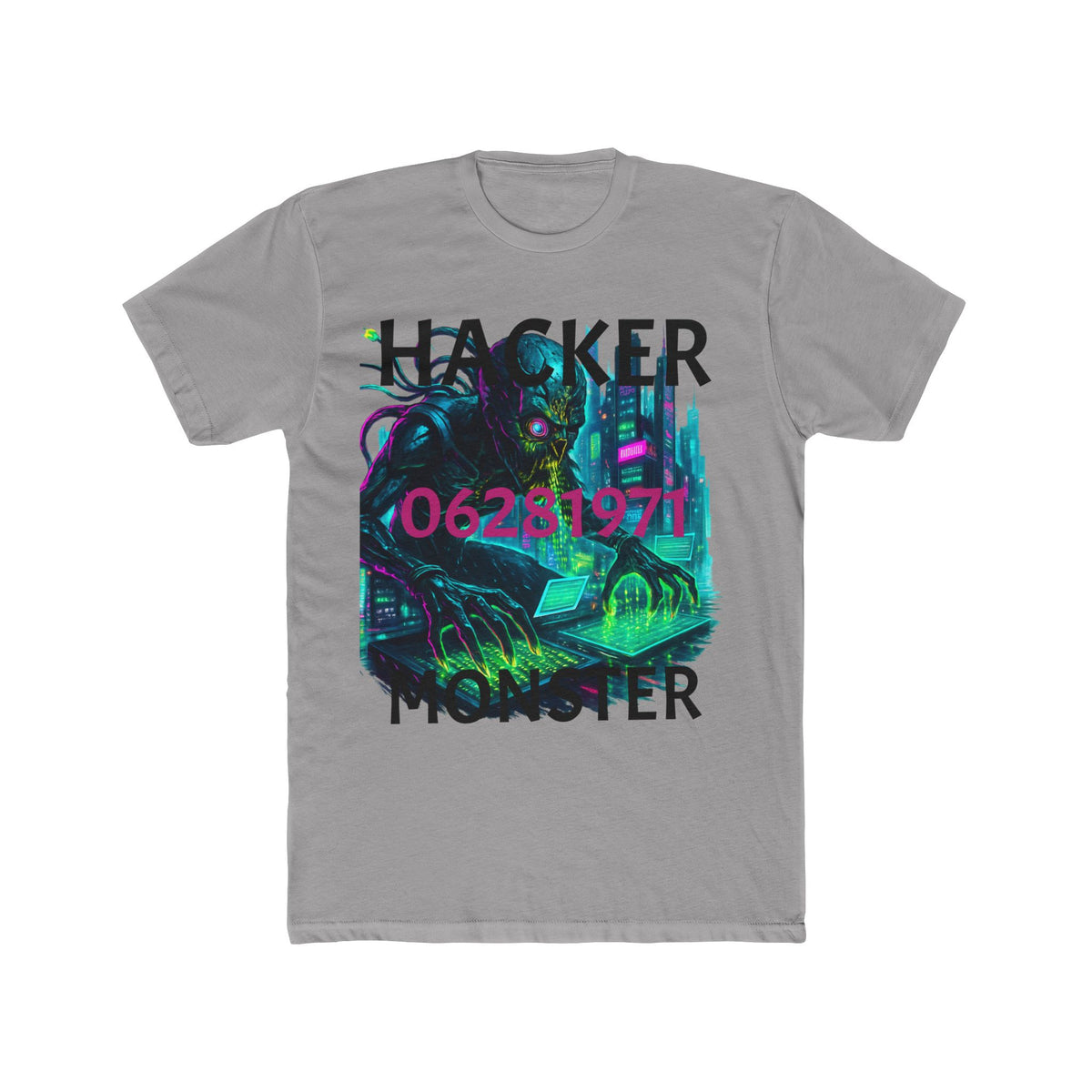 HACKER Monster Tee — Cyberpunk Cthulhu Graphic T-Shirt (06/28/1971)