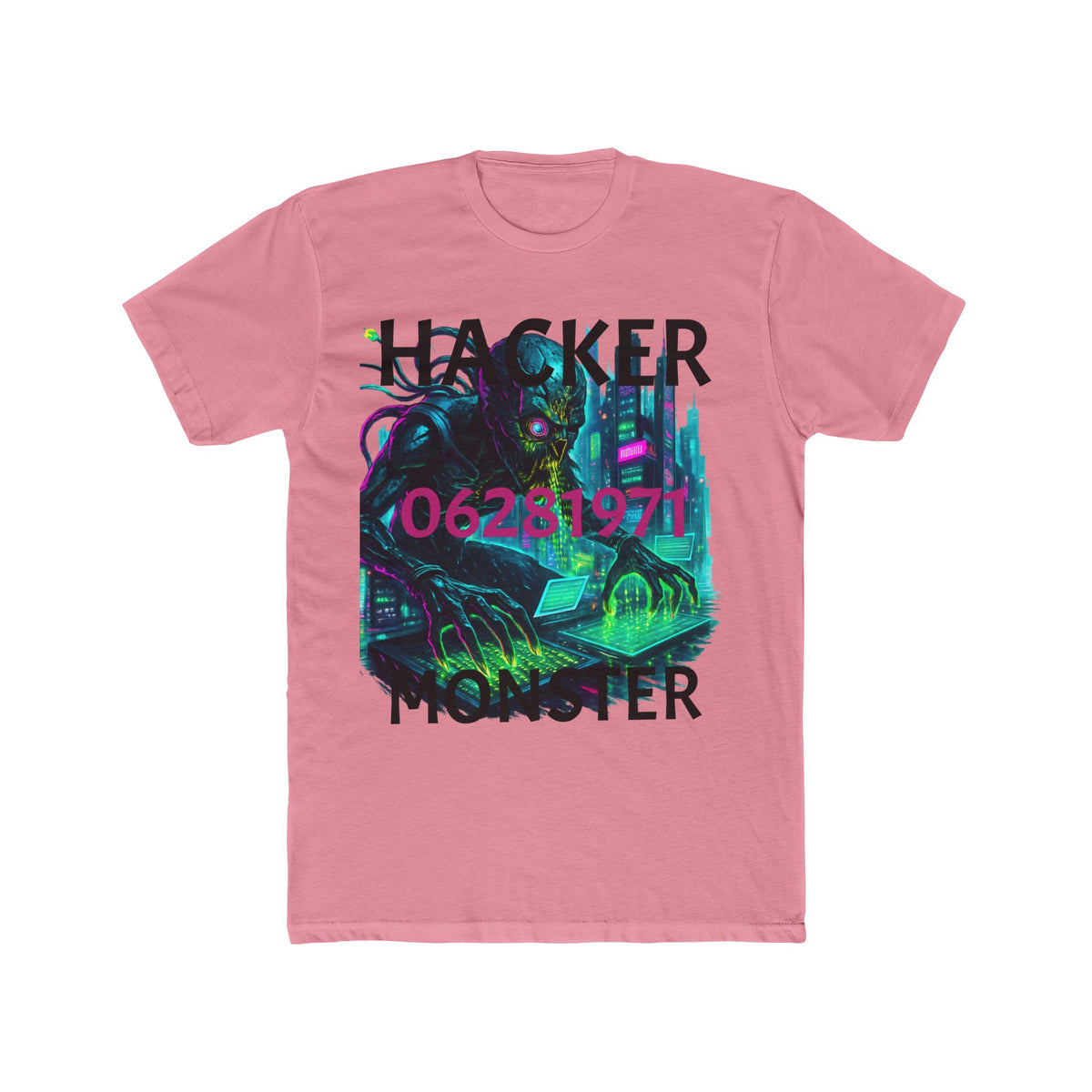 HACKER Monster Tee — Cyberpunk Cthulhu Graphic T-Shirt (06/28/1971)