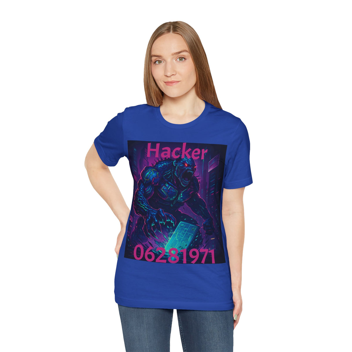 Monster Graphic Tee — '06/28/1971.' Dark Creature Illustration
