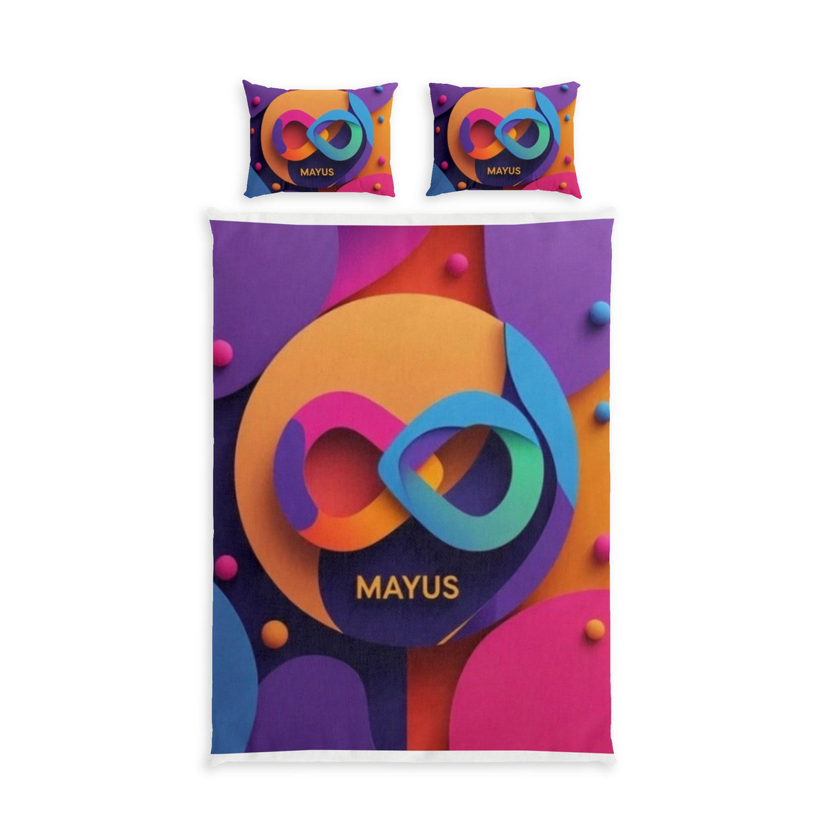 MAYUS Infinity Graphic Duvet Cover Set — Colorful Modern Cotton Bed Set