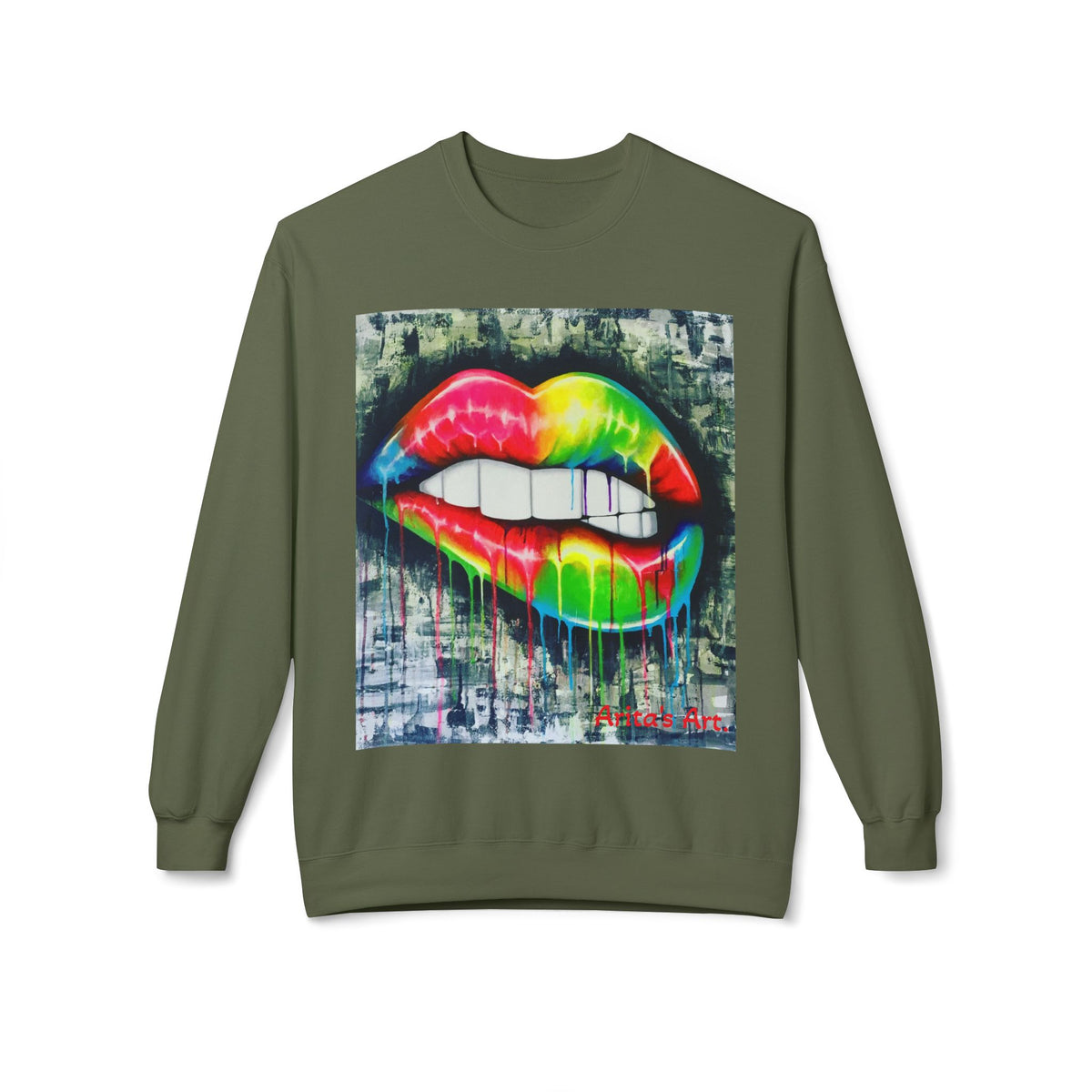 THE KISS Neon Graffiti Bite Lips Art