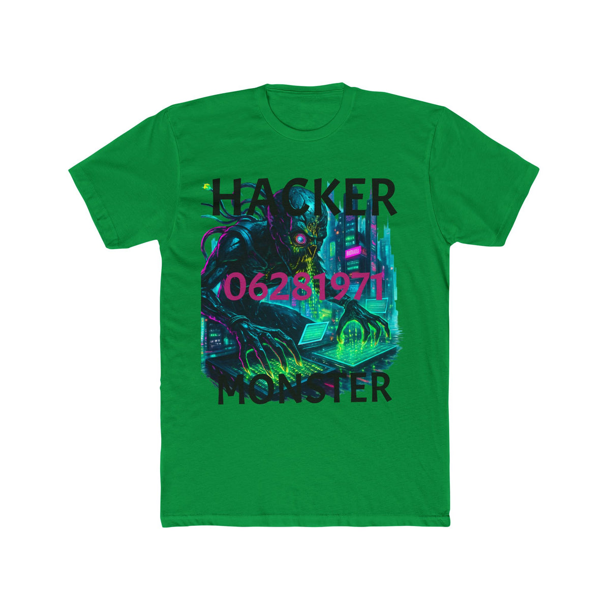 HACKER Monster Tee — Cyberpunk Cthulhu Graphic T-Shirt (06/28/1971)